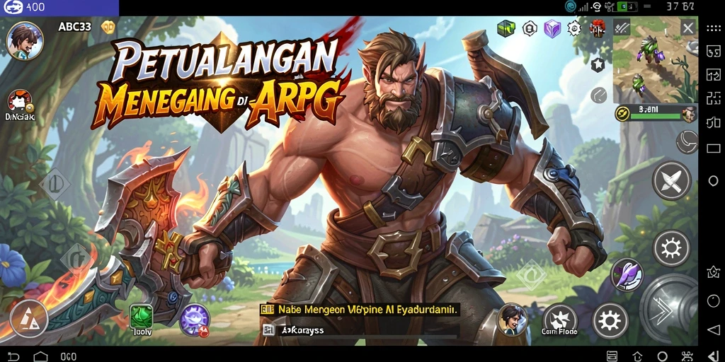 Menampilkan aksi seru dalam gameplay ARPG ABC33.