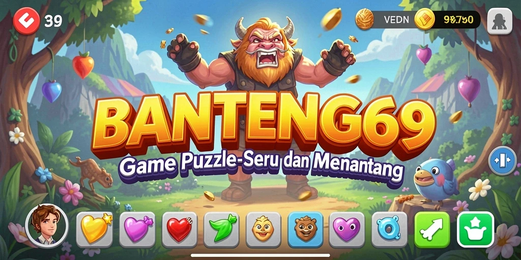 Screenshot BANTENG69 menunjukkan gameplay seru dan penuh warna.