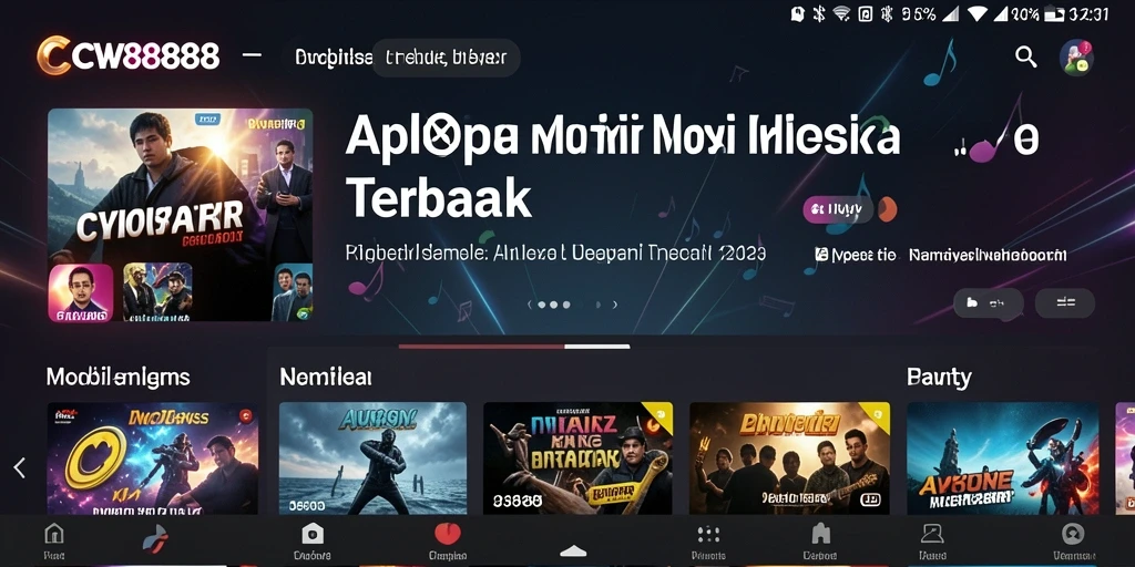 Screenshot CW8888 menampilkan gameplay interaktif dengan berbagai pilihan musik.
