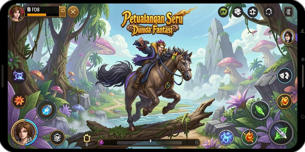 Screenshot menunjukkan momen epik dalam petualangan FO8.