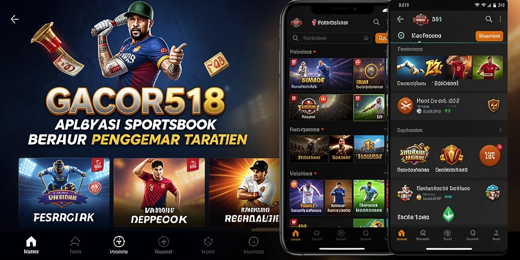 Tampilan utama GACOR518 dengan berbagai pilihan taruhan sportsbook.