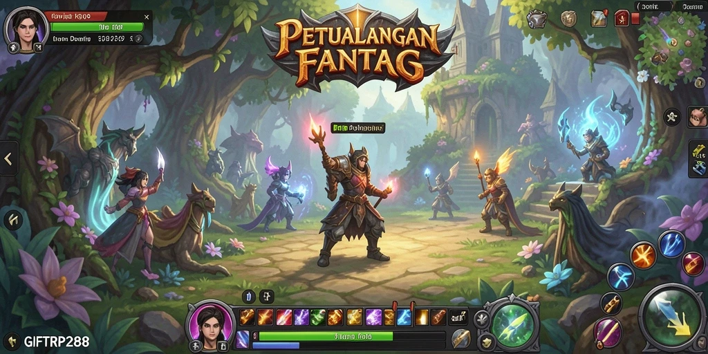 Screenshot menampilkan aksi pertarungan seru di GIFTRP288.