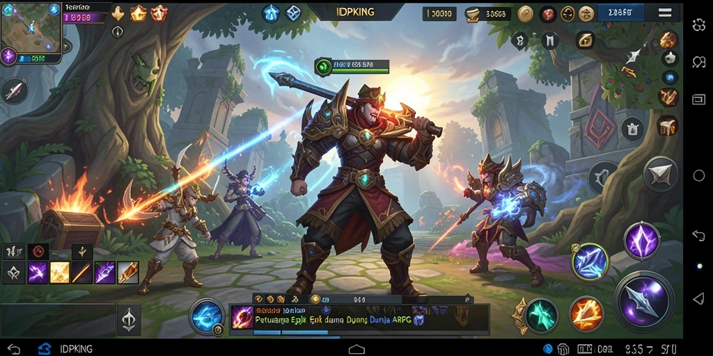 Tampilan seru gameplay IDPKING di dunia ARPG yang luas.