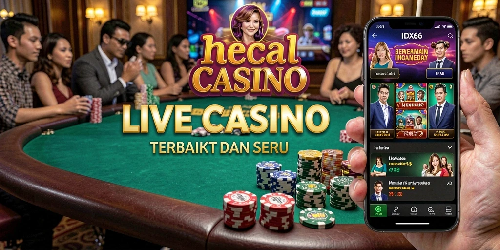 Screenshot IDX66 menampilkan dealer langsung dalam permainan Live Casino yang menarik.