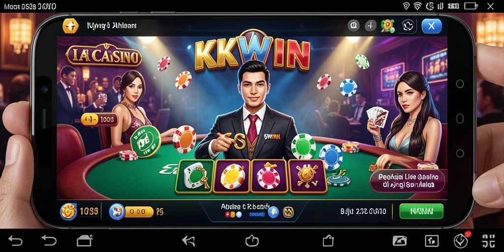 Tangkapan layar dari gameplay Live Casino yang seru di KKWIN
