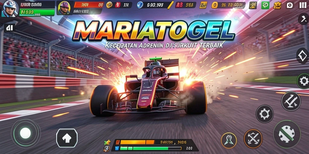 Gameplay MARIATOGEL menampilkan aksi balapan motor yang mendebarkan.