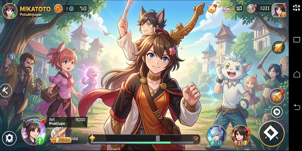 Screenshot utama MIKATOTO menampilkan aksi seru dalam permainan Anime.