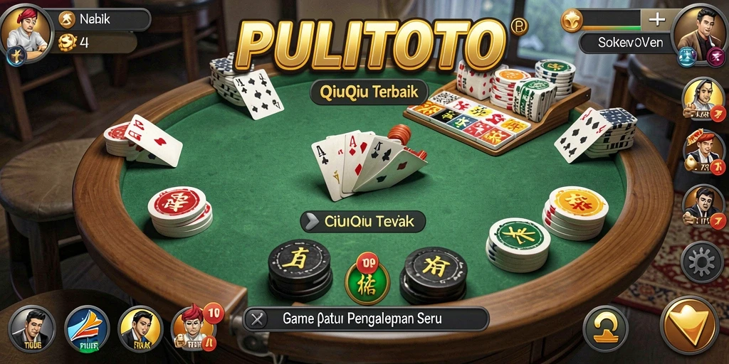 Tangkapan layar menunjukkan momen seru dalam permainan QiuQiu.
