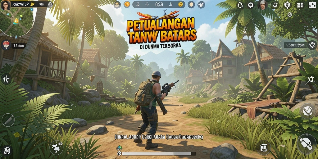 Screenshot dari gameplay RAKYATJP menampilkan petualangan di dunia terbuka.