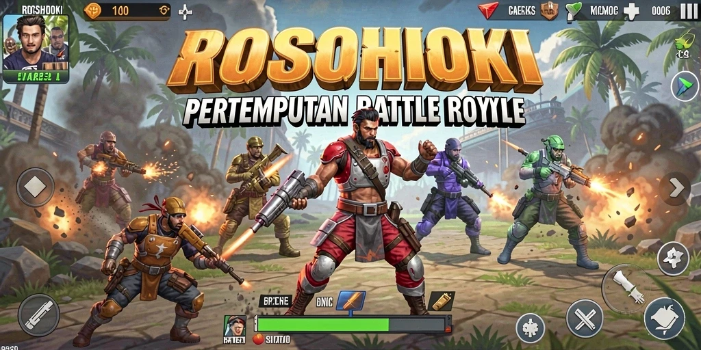 Gameplay mendebarkan di arena pertempuran Battle Royale.