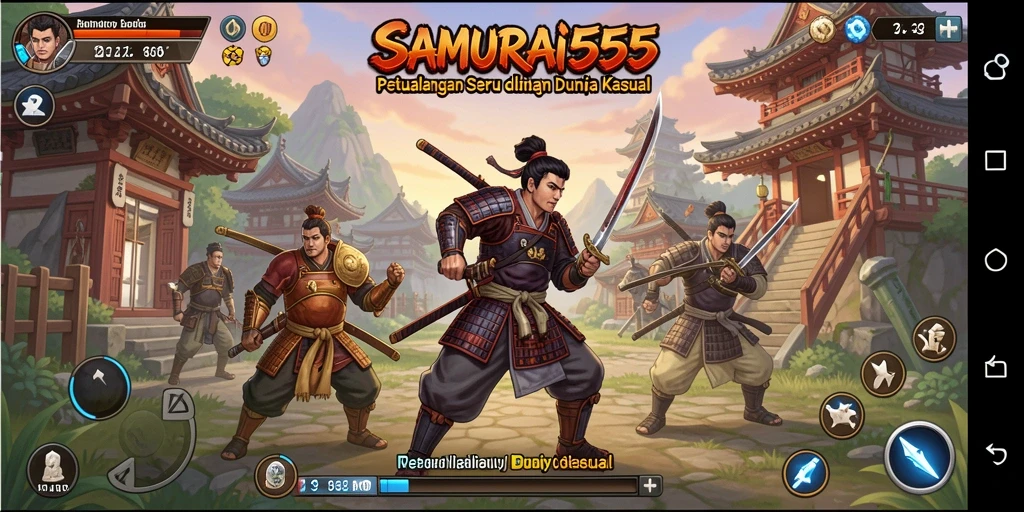 Tampilan gameplay menarik dan penuh warna dari SAMURAI555.