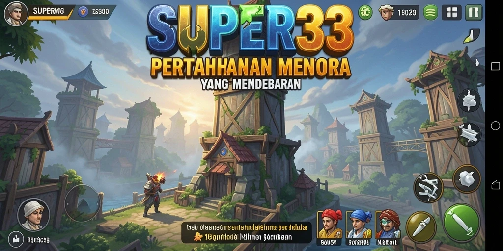 Tampilan gameplay Tower Defense yang menegangkan dan seru.