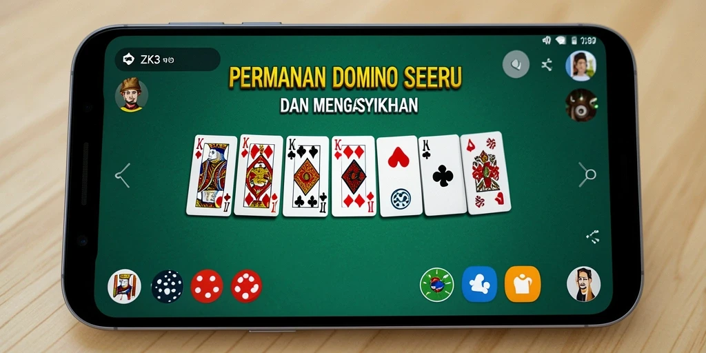 Tampilan gameplay mendebarkan dalam ZK3 saat bermain Domino.